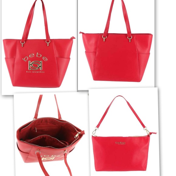Bebe Red Tote and Pouch Set - Picture 11 of 11